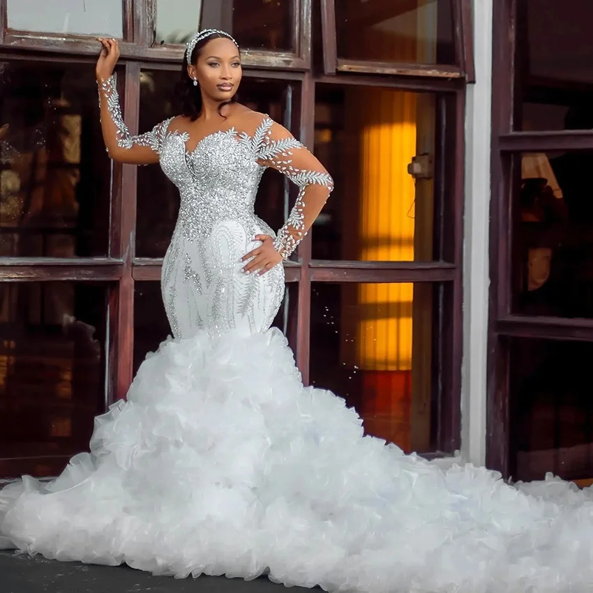 Musical Instrument African - Customized African Elegant Ruffled Mermaid Wedding