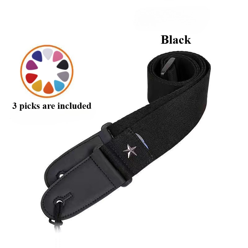 Musical Instrument Note - Embroidered Cross Guitar Strap - Adjustable