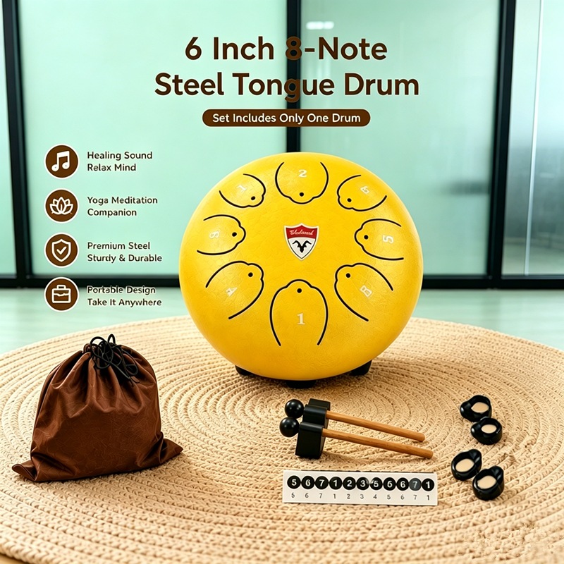 Steel tongue drum,6 Inch 8 Not - Musical Instrument Note recensie en prijs