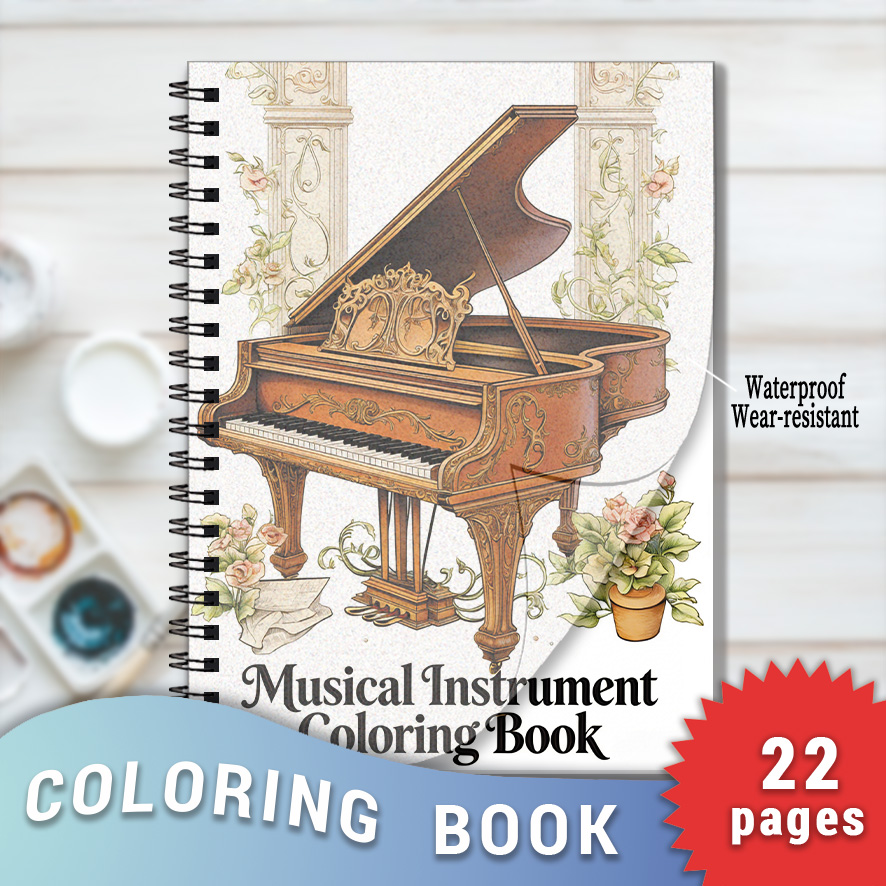 Vintage Grand Piano Musical In - Musical Instrument Coloring Pages recensie en prijs