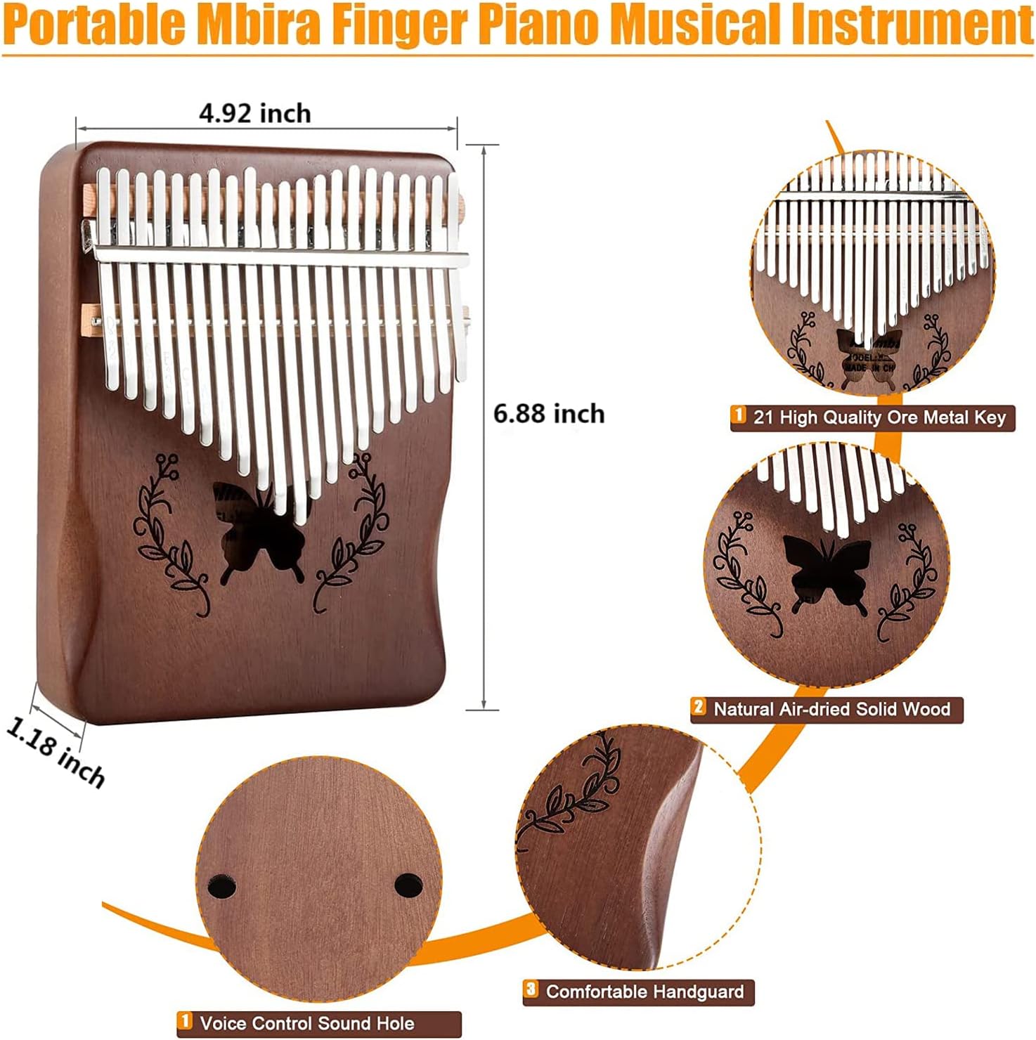 Kalimba 21 Keys Thumb Piano, N - Musical Instrument African recensie en prijs